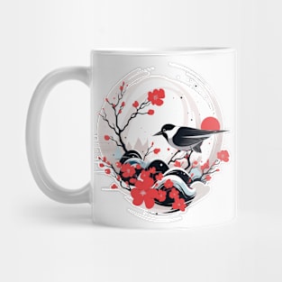 japanese magpie on sakura Mug